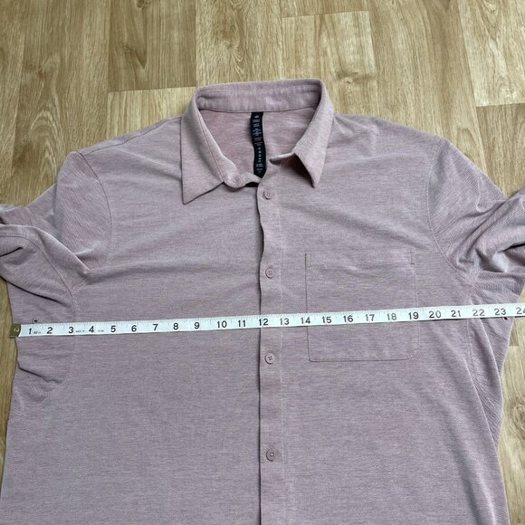 Lululemon Commission Long Sleeve Button Up Shirt Mens XL Performance Brier Rose - Picture 9 of 10